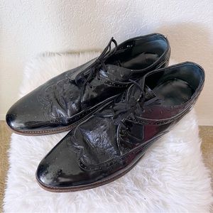 Stacy Adams Black Ostrich Wingtip Oxford Dress Shoes